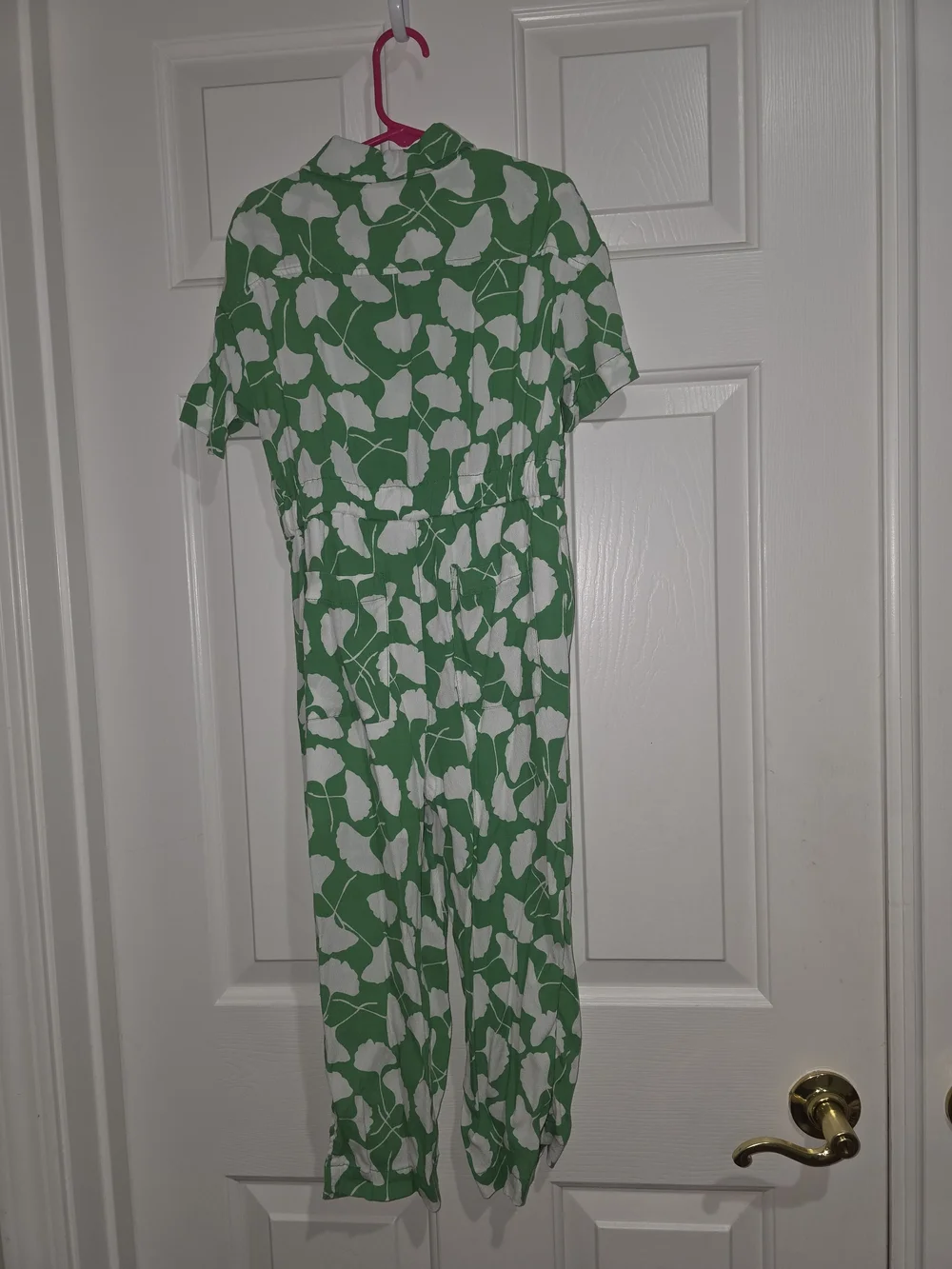 Diane Von Furstenberg Green and White Botanical Print Kids One-Piece